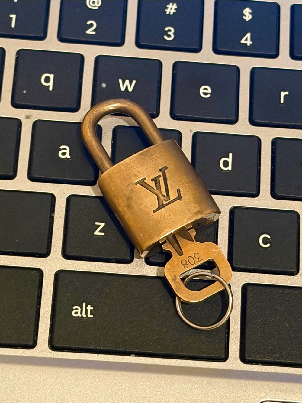 Louis Vuitton Gold Brass Padlock with Key - Picture 6 of 6